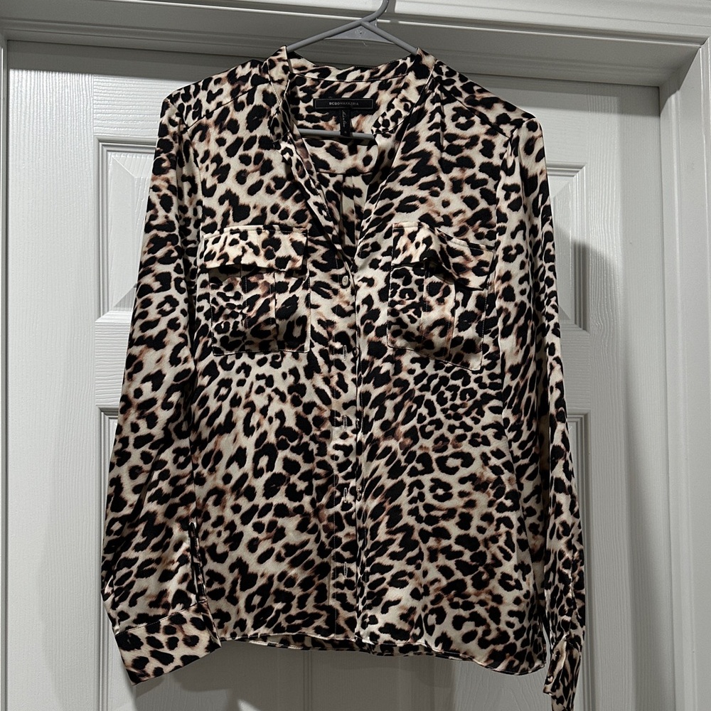 BCBGMaxAzria Animal Print Blouse